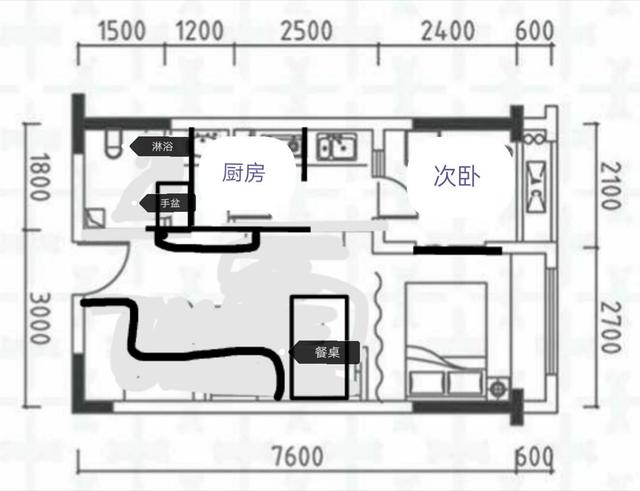 套內(nèi)36平米一居室 網(wǎng)友腦洞大開改成兩居室